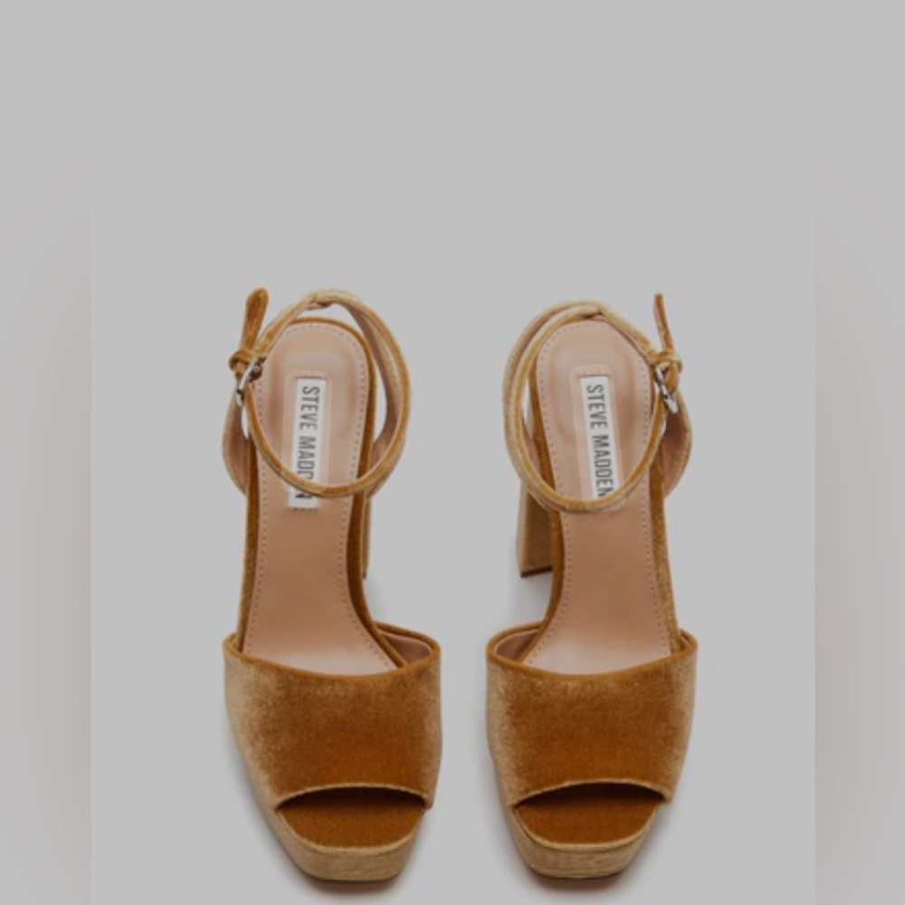 Steve Madden Tan Velvet Heels